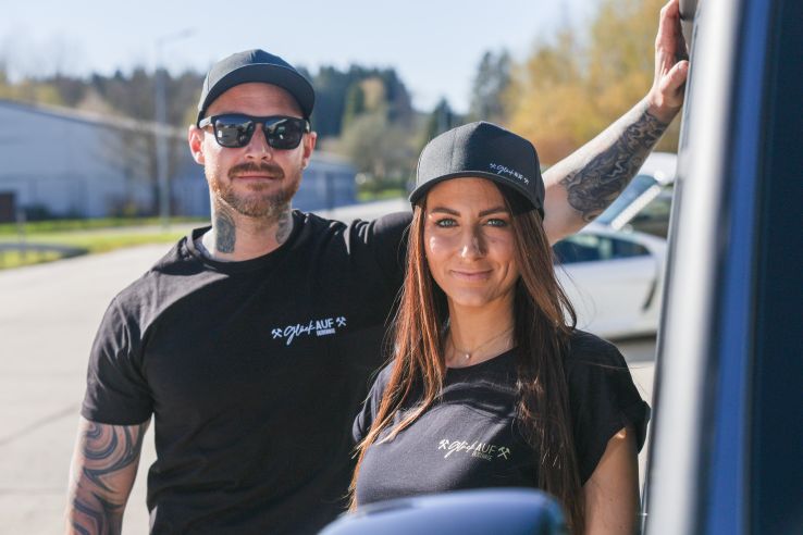 Preview: Glück AUF T-Shirt für tolle Mädels schwarz
