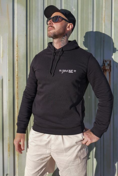 Preview: Glück AUF Hoodie für echte Kerle schwarz