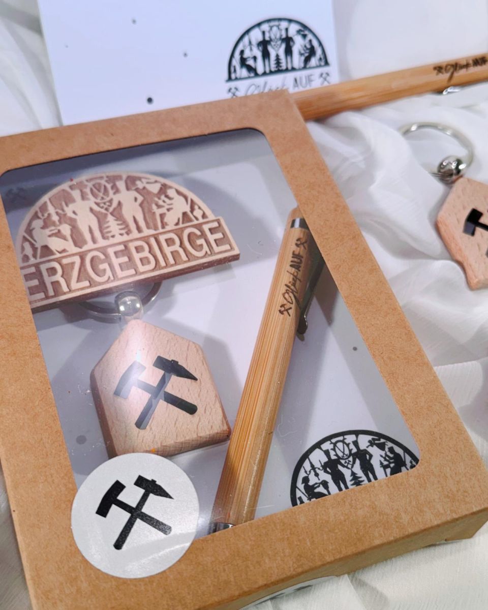 Erzgebirgs-Geschenkset "Glück Auf" - liebevoll und fertig zum Verschenken