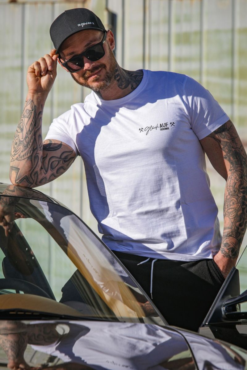 Glück AUF T-Shirt für echte Kerle weiß