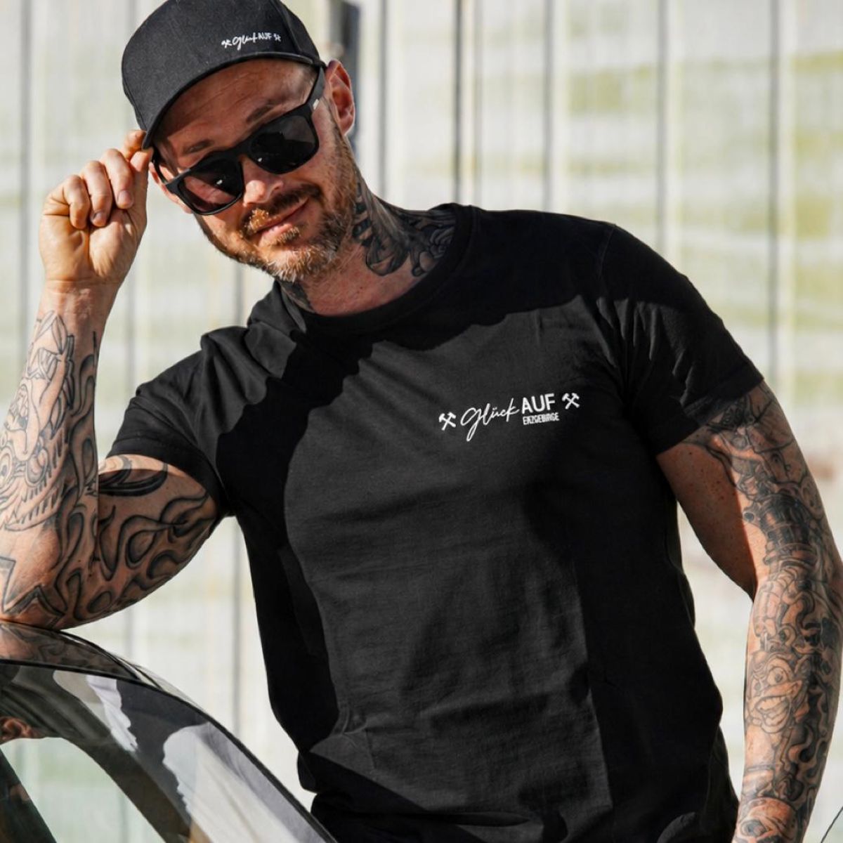 Glück AUF T-Shirt für echte Kerle schwarz