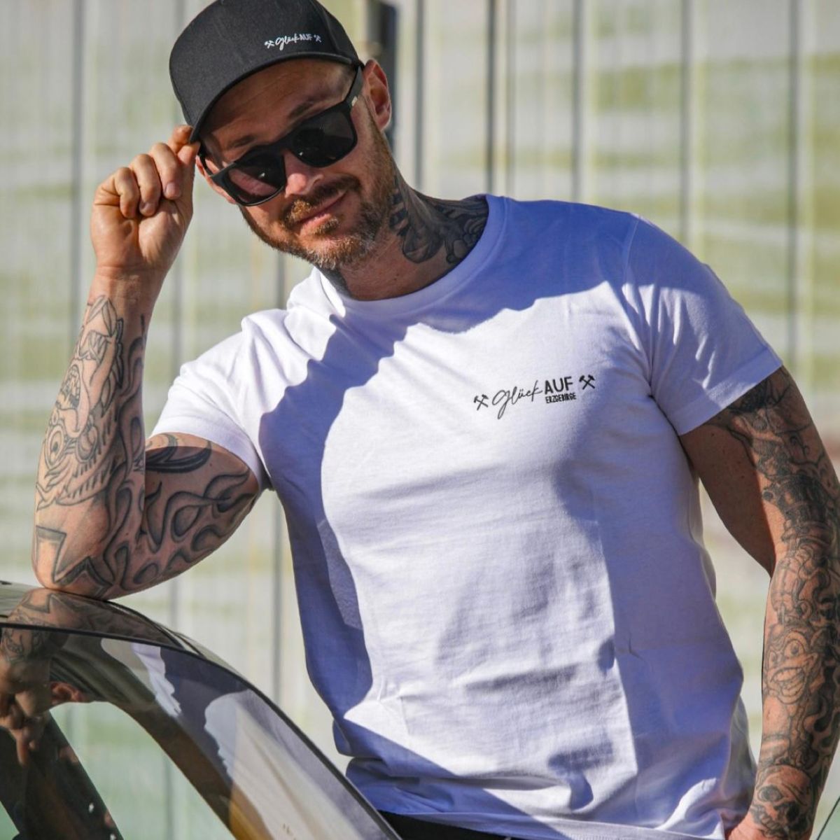 Glück AUF T-Shirt für echte Kerle weiß