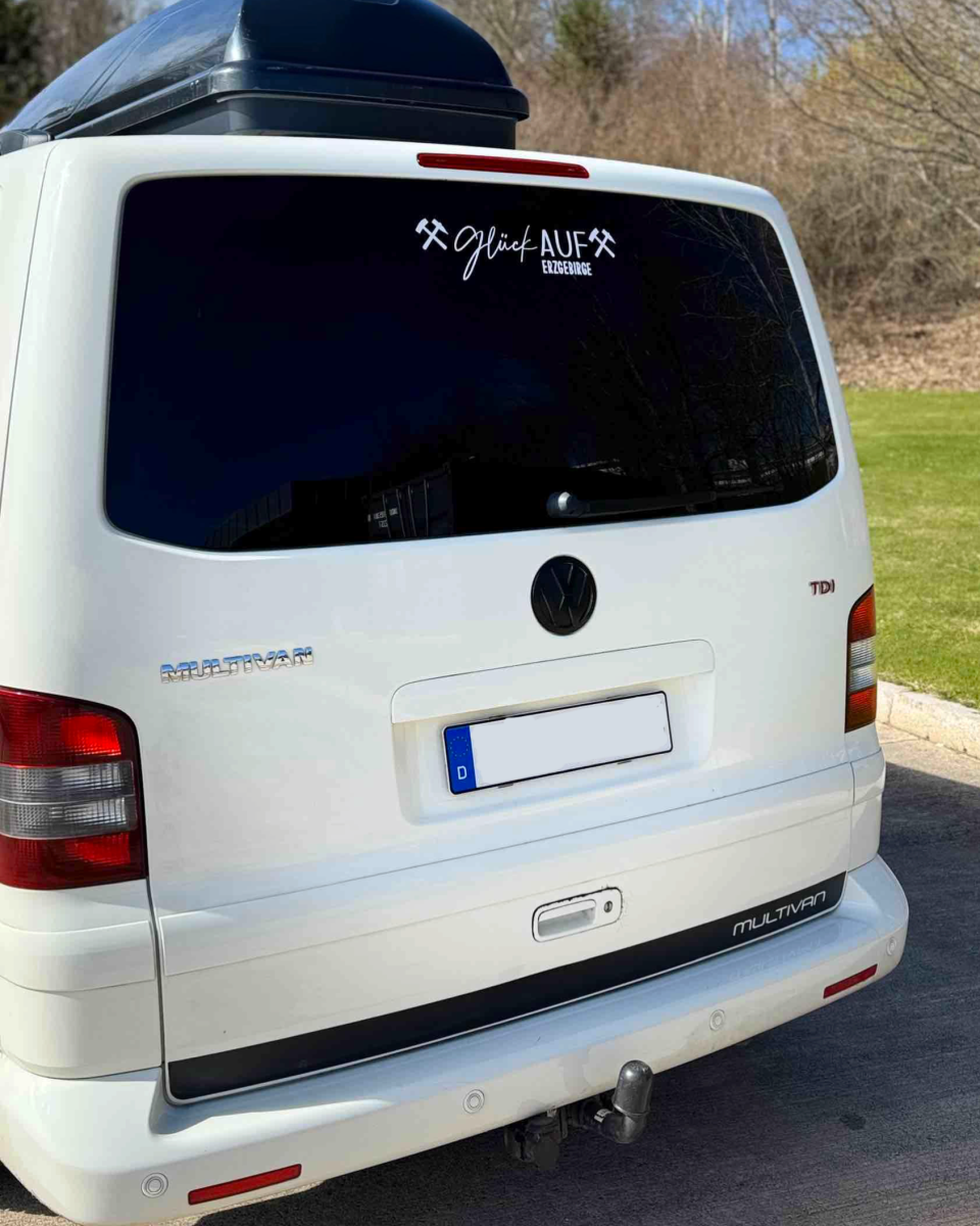 Heckscheiben-Aufkleber - "Glück AUF Erzgebirge" ein Stück Heimat auf Reisen